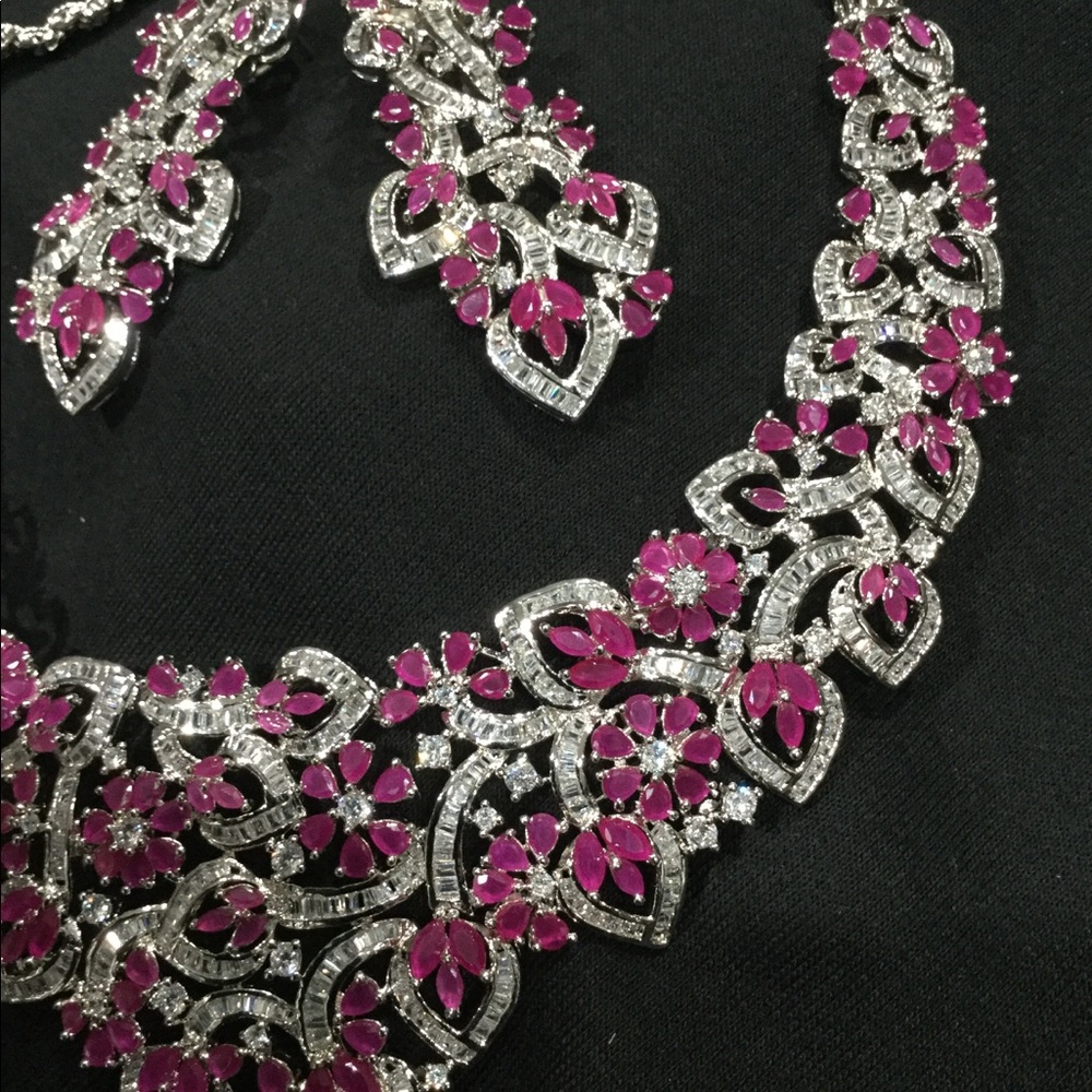 Indian Pakistani wedding necklace earrings saree - Picture 4 of 10